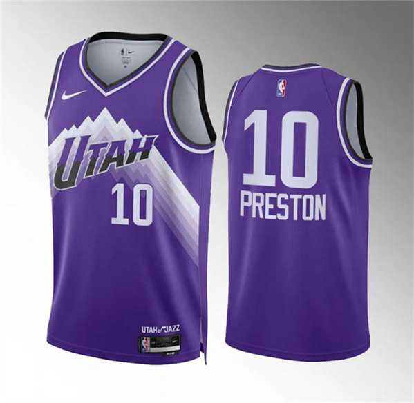 Mens Utah Jazz #10 Jason Preston Purple Classic Edition Stitched Basketball Jersey Dzhi->utah jazz->NBA Jersey